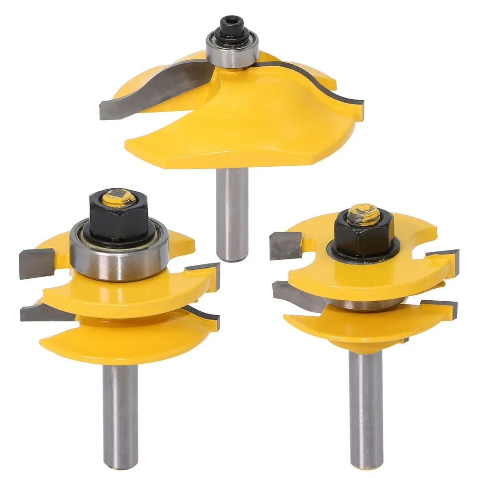 Complete Cabinet Door Router Bit Set – Raised Panel, Finger Joint, Tenon Cutter Set for Woodworking, Industrial Grade Milling Tools (1/2" Shank)